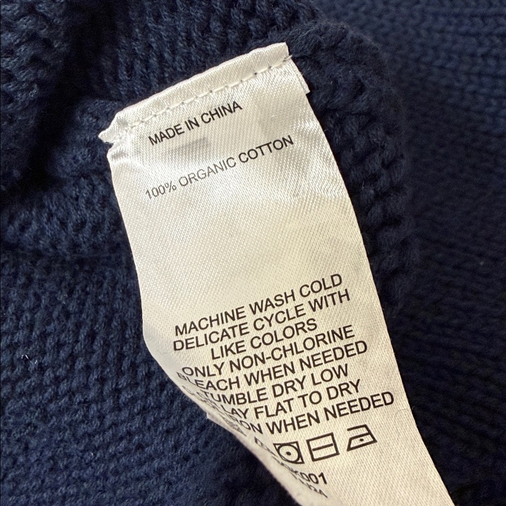 Quince 100% Organic Cotton Navy Blue Polo Sweater - Picture 6 of 6